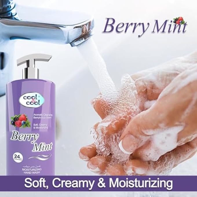 Cool & Cool BERRY MINT MOISTURIZING HAND WASH 500 ML (PACK OF 2) - AROMATIC, SOFT & CREAMY FORMULA FOR REFRESHING CLEANLINESS 1 LITER - Image 4